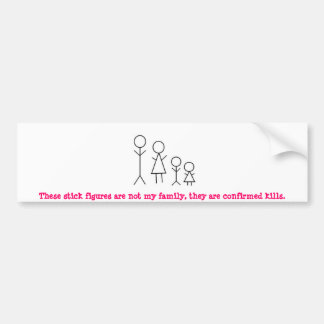 stick-figure-family2.jpg, These stick figures a... Bumper Sticker