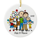 Stick Figure Family 3 Children and Dog