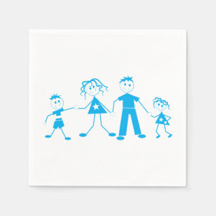 Stick Figure Family Napkins