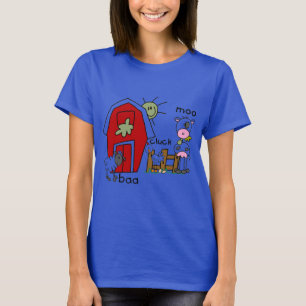 Stick Figure Farm Animals Tshirts and Gifts