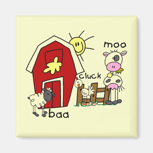 Stick Figure Farm Animals Tshirts and Gifts Magnet (Front)
