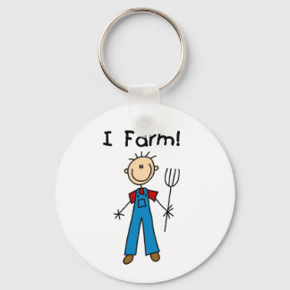 Stick Figure Farmer Key Ring