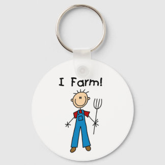 Stick Figure Farmer Tshirts and Gifts Key Ring