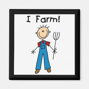 Stick Figure Farmer Tshirts and Gifts Magnet