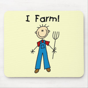 Stick Figure Farmer Tshirts and Gifts Mouse Mat