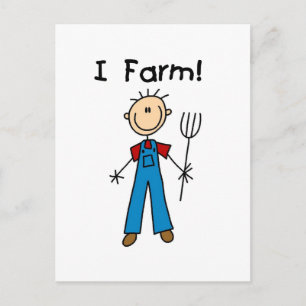 Stick Figure Farmer Tshirts and Gifts Postcard