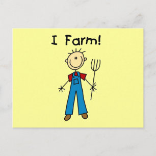 Stick Figure Farmer Tshirts and Gifts Postcard