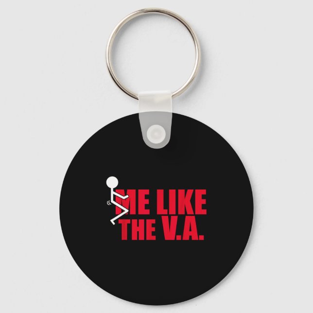 Stick Figure Fck Me Like The Va Funny Veteran Dark Key Ring (Front)