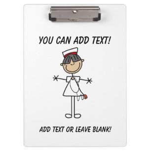 Stick Figure Female Asian Nurse Custom Clipboard