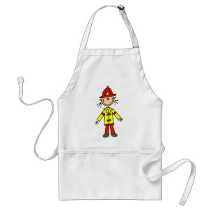 Stick Figure Firefighter Apron