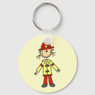 Stick Figure Firefighter Tshirts and Gifts Key Ring