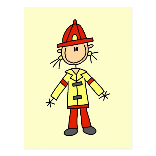 Stick Figure Firefighter Tshirts and Gifts Postcard