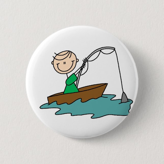 Stick Figure Fishing Button (Front)