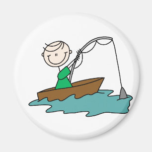 Stick Figure Fishing Magnet