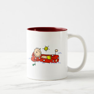 Stick Figure Floating Tshirts and Gifts Two-Tone Coffee Mug