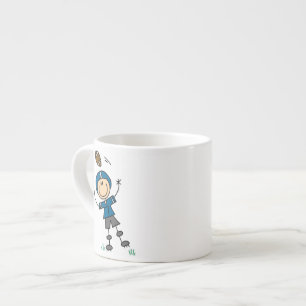 Stick Figure Football Blue Espresso Cup