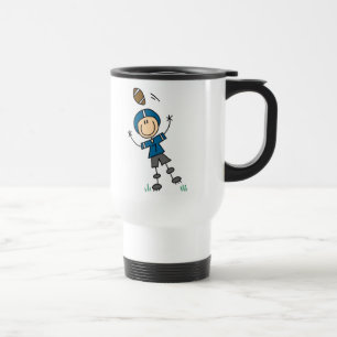 Stick Figure Football Blue Travel Mug