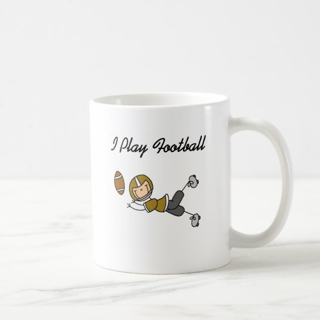 Stick Figure Football - Gold Tshirts and Gifts Coffee Mug (Right)