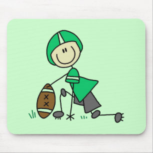 Stick Figure Football Green Mouse Mat