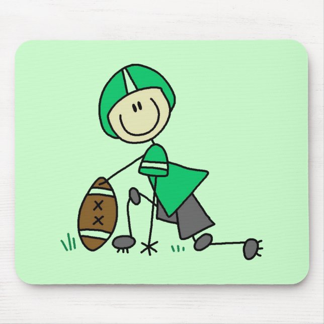 Stick Figure Football Green Mouse Mat (Front)