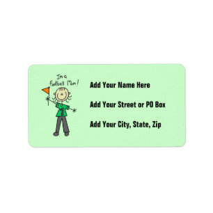 Stick Figure Football Mum Label