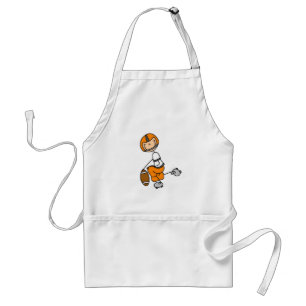Stick Figure Football Orange Standard Apron