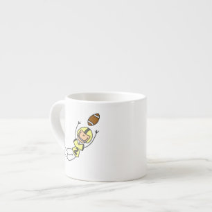 Stick Figure Football Yellow Espresso Cup