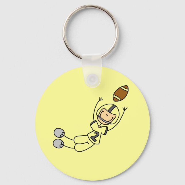 Stick Figure Football Yellow Key Ring (Front)