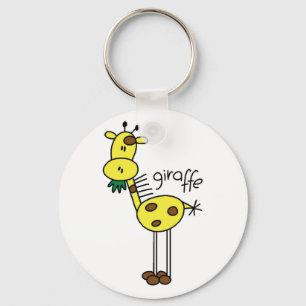 Stick Figure Giraffe T-shirts and Gifts Key Ring