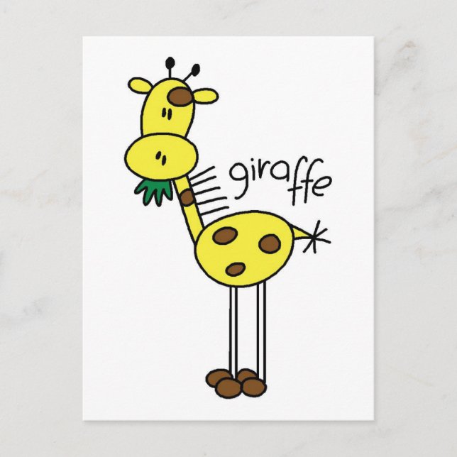 Stick Figure Giraffe T-shirts and Gifts Postcard (Front)