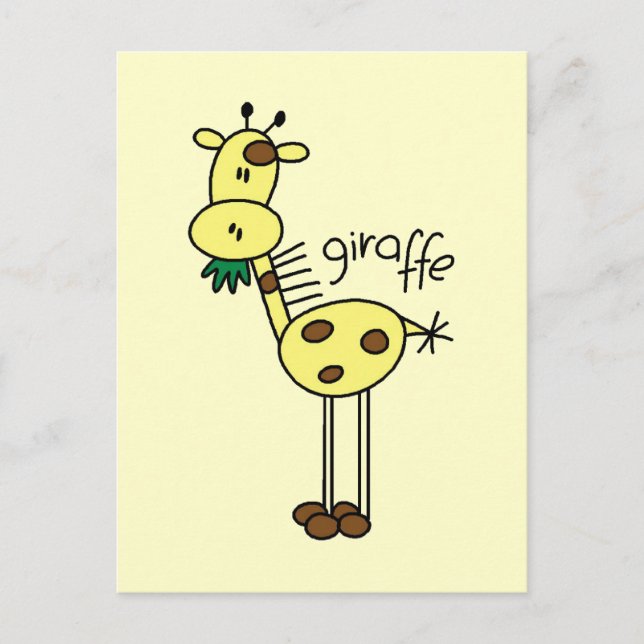 Stick Figure Giraffe T-shirts and Gifts Postcard (Front)