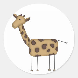 Stick Figure Giraffe Tshirts and Gifts Classic Round Sticker