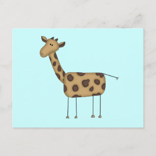 Stick Figure Giraffe Tshirts and Gifts Postcard
