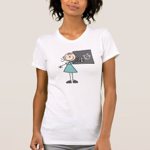 Stick Figure Girl at Chalk Board T-shirt