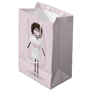 Stick Figure Girl Breast Cancer Survivor Medium Gift Bag