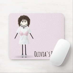 Stick Figure Girl Breast Cancer Survivor Mouse Mat