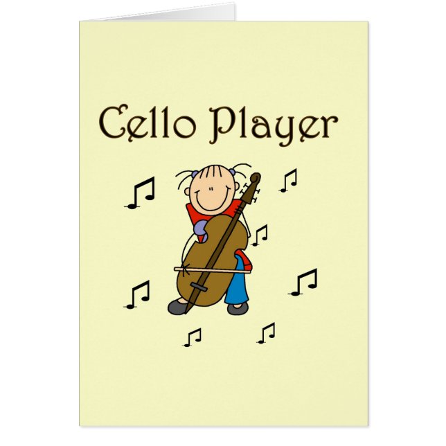 Stick Figure Girl Cello Player T-shirts and Gifts (Front)