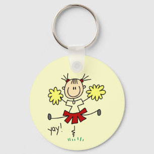 Stick Figure Girl Cheerleader Tshirts and Gifts Key Ring