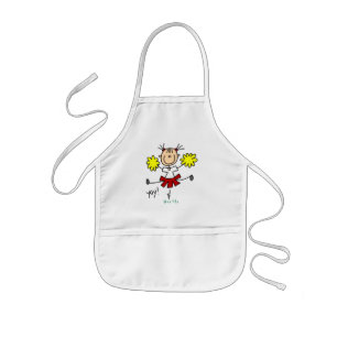 Stick Figure Girl Cheerleader Tshirts and Gifts Kids Apron