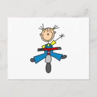 Stick Figure Girl Driving a Scooter