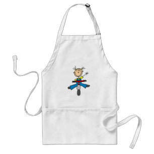 Stick Figure Girl Driving a Scooter Standard Apron