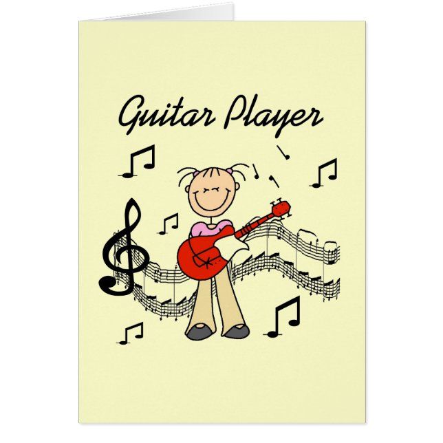 Stick Figure Girl Guitar Player T-shirts and Gifts (Front)