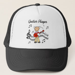 Stick Figure Girl Guitar Player T-shirts and Gifts Trucker Hat