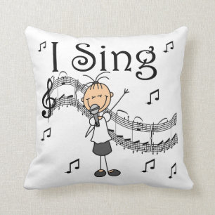 Stick Figure Girl I Sing T-shirts and Gifts Cushion