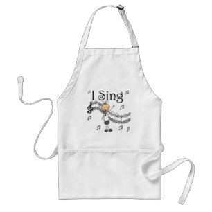 Stick Figure Girl I Sing T-shirts and Gifts Standard Apron