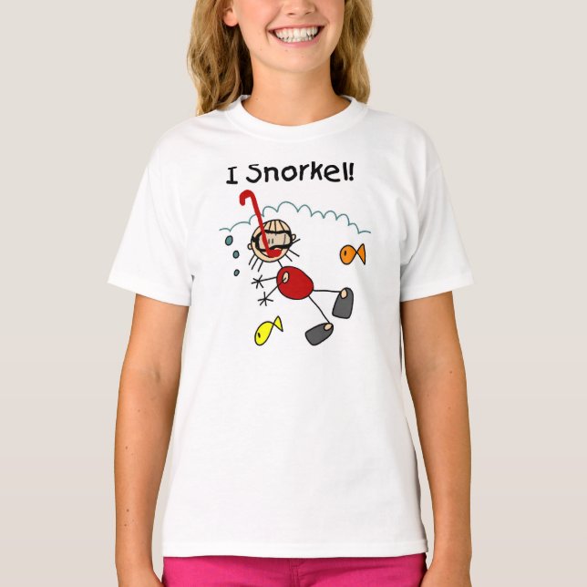 Stick Figure Girl I Snorkel Tshirt (Front)