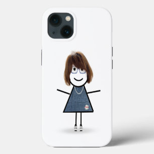 Stick Figure Girl In Glasses iPhone 13 Case