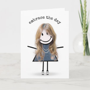 Stick Figure Girl In Sneakers  Card