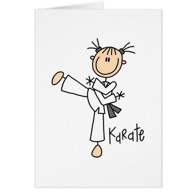 Stick Figure Girl Karate T-shirts and Gifts (Front)