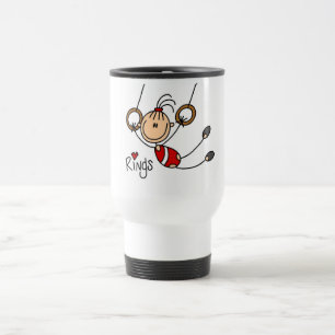 Stick figure girl on Rings Tshirts and Gifts Travel Mug